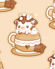 Hot Chocolate Cow Sticker