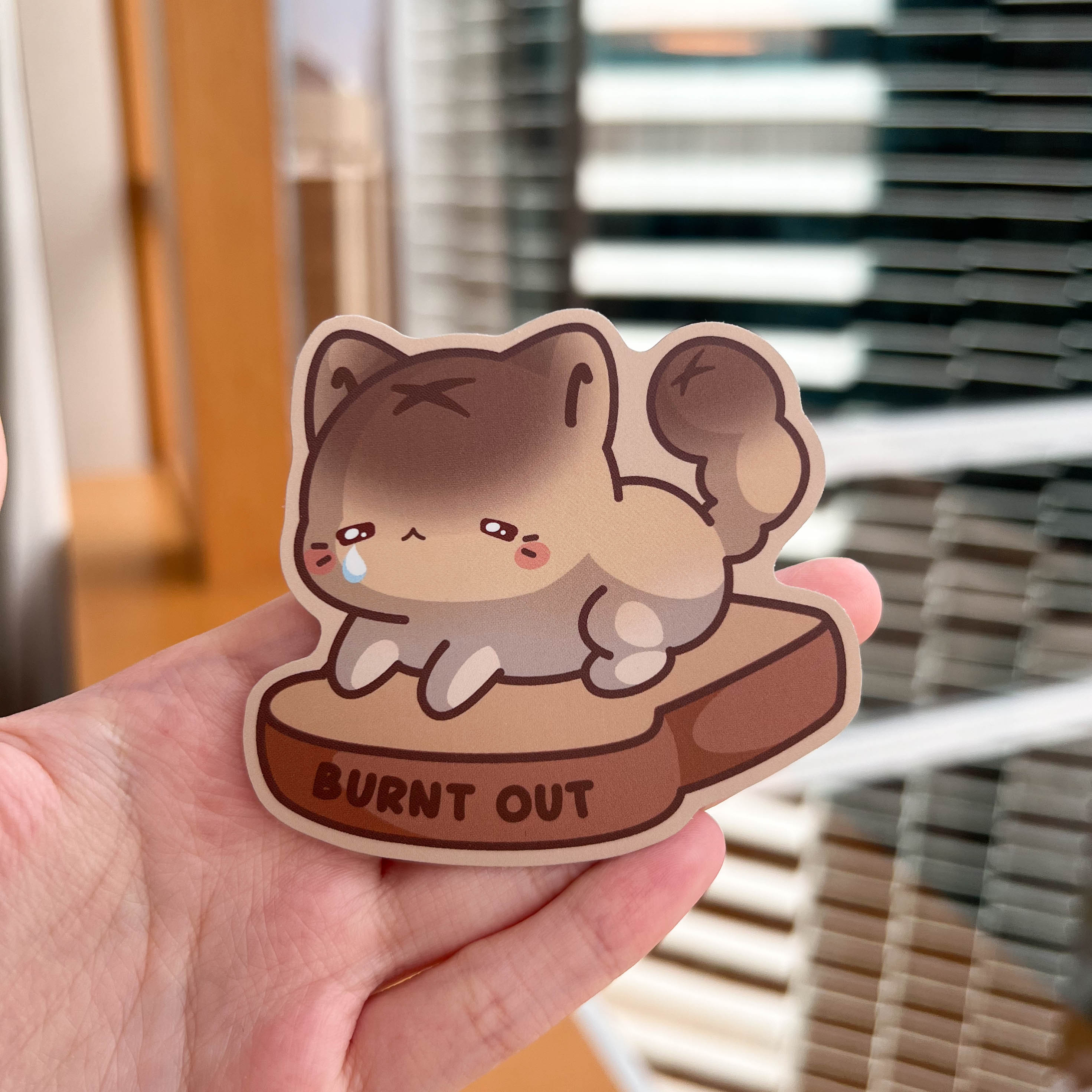 Burnt Out Kitty Sticker (3&quot;)