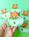 Red Panda Matcha Latte Sticker (3")