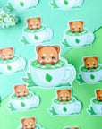 Red Panda Matcha Latte Sticker (3")