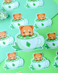 Red Panda Matcha Latte Sticker (3")