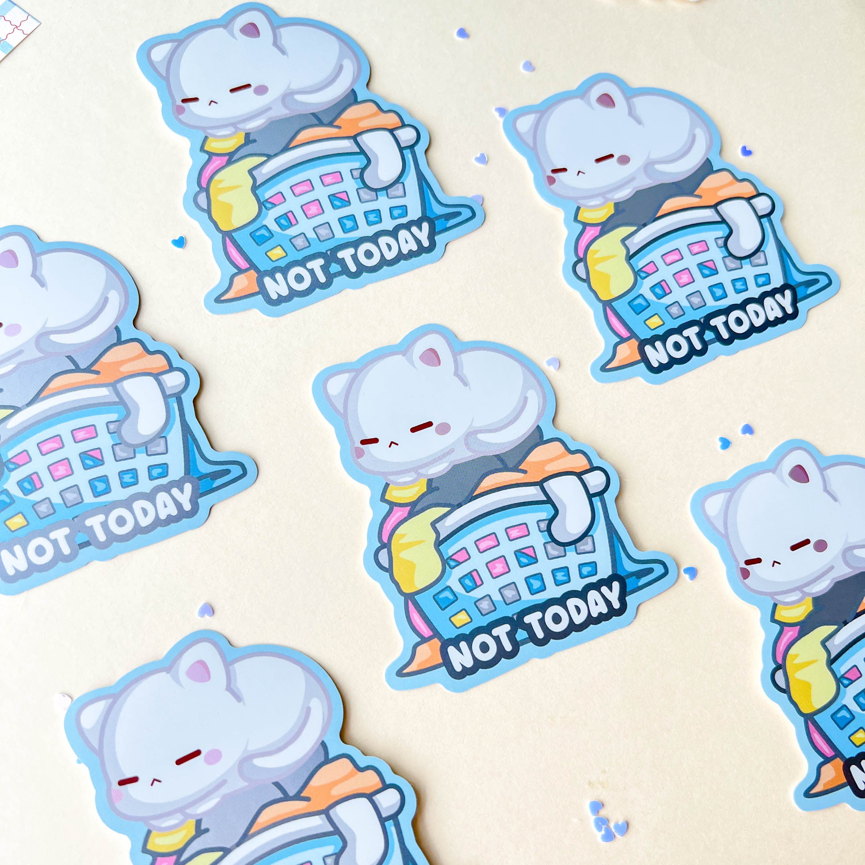 Not Today Laundry Cat Sticker (3&quot;)