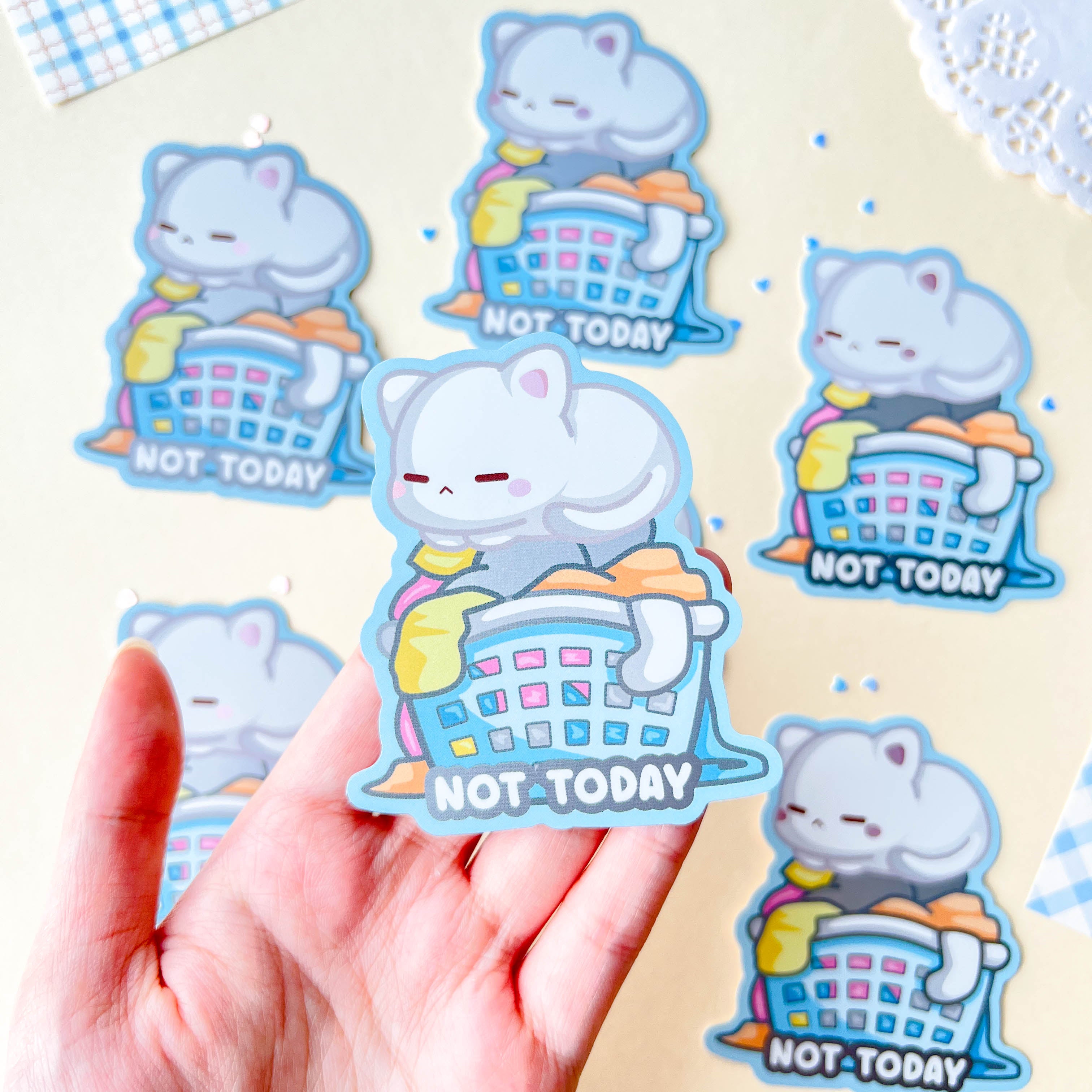 Laundry Cat Sticker (3&quot;)