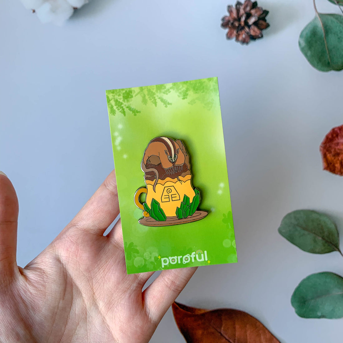 Badgermole Earthbender Pin