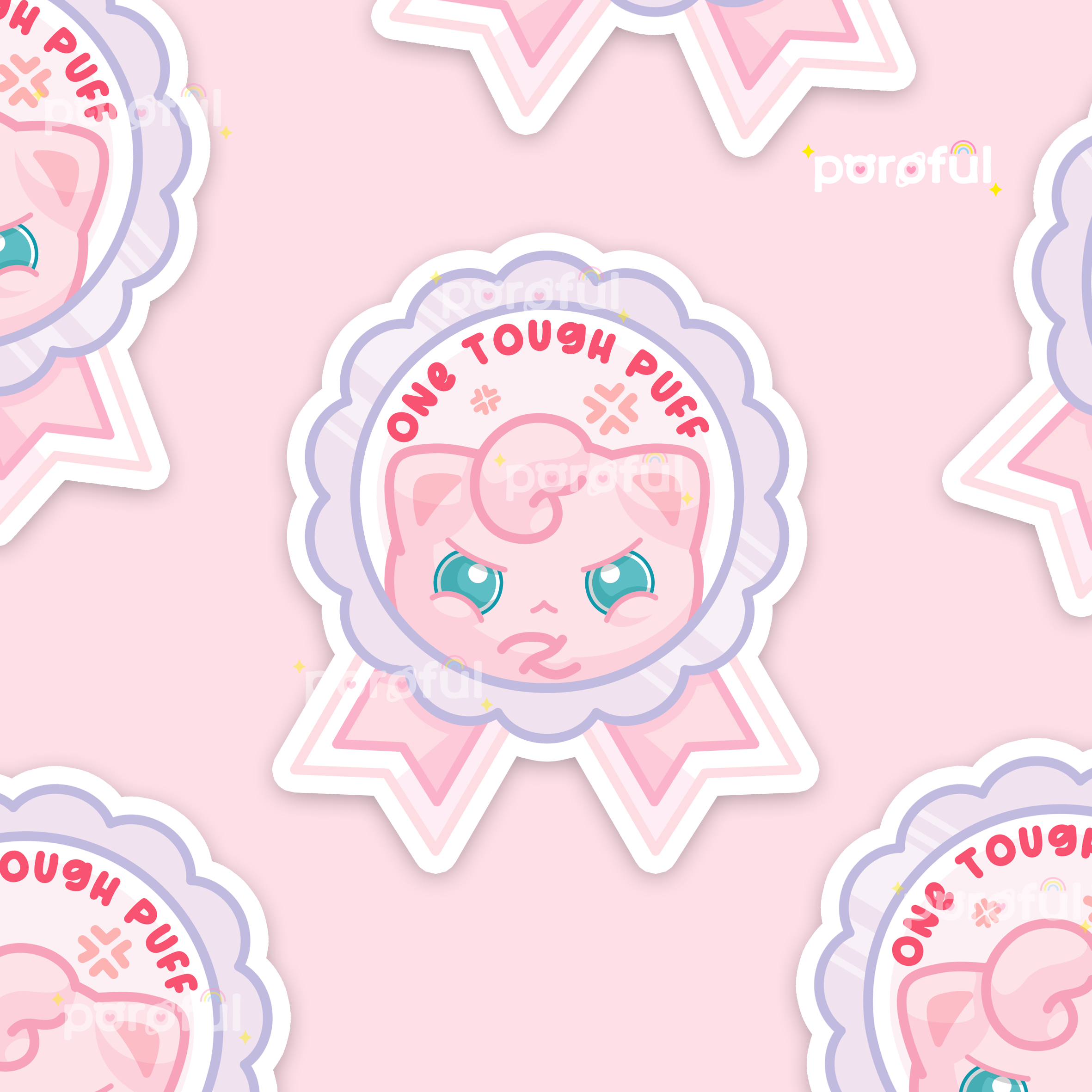 One Tough Puff Medal Sticker (3&quot;)