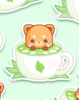 Red Panda Matcha Latte Sticker (3")