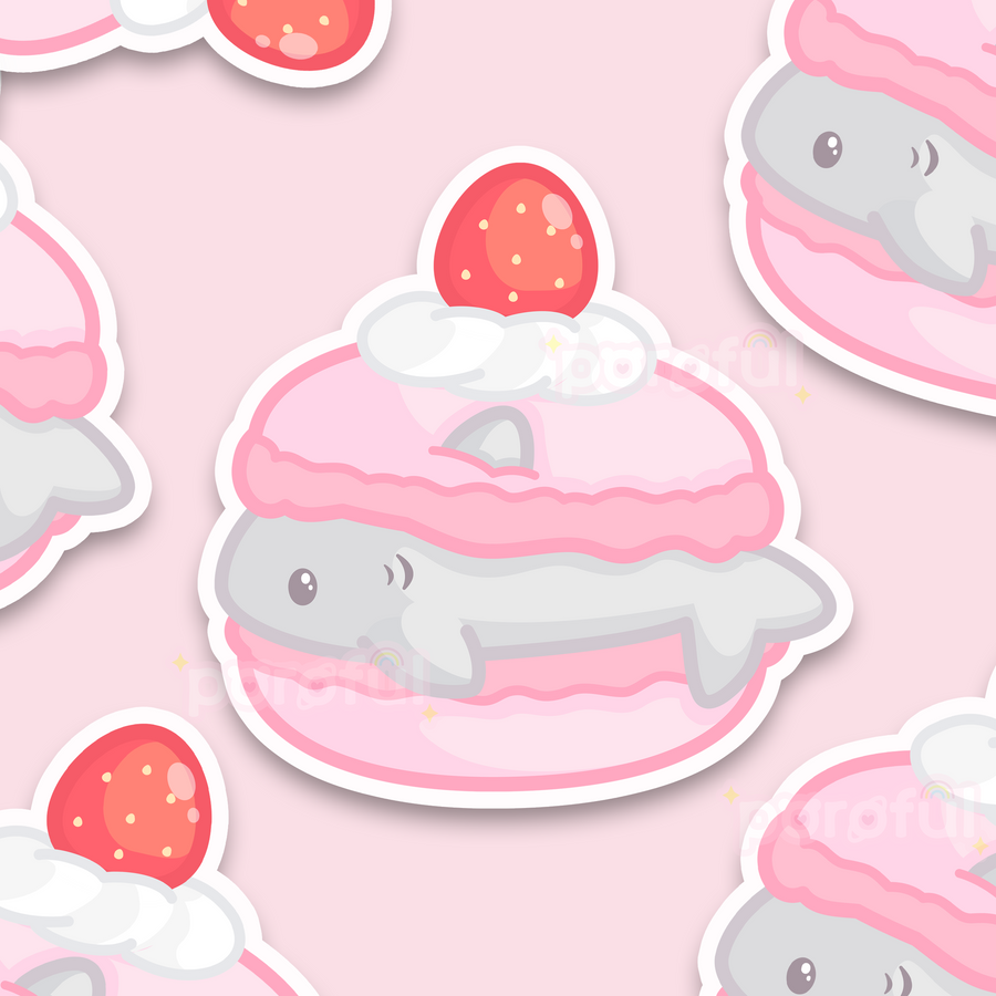 Shark Macaron Vinyl Sticker (3")